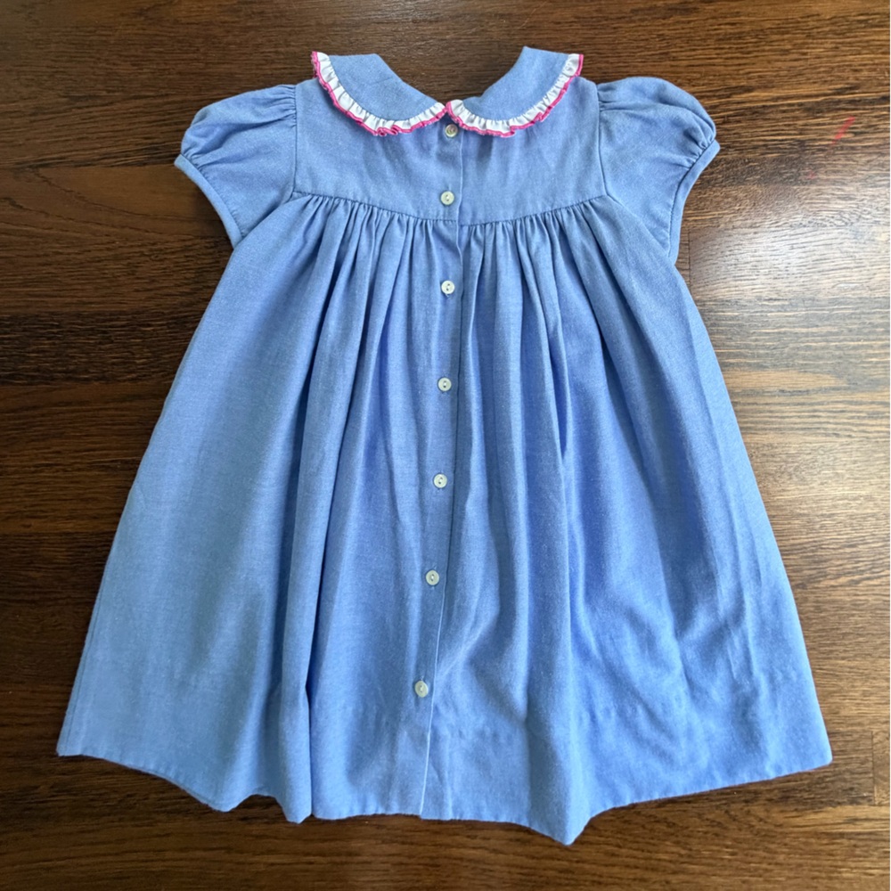 Proper Peony Chambray Ruffle Front Dress 5 - Picture 4 of 4